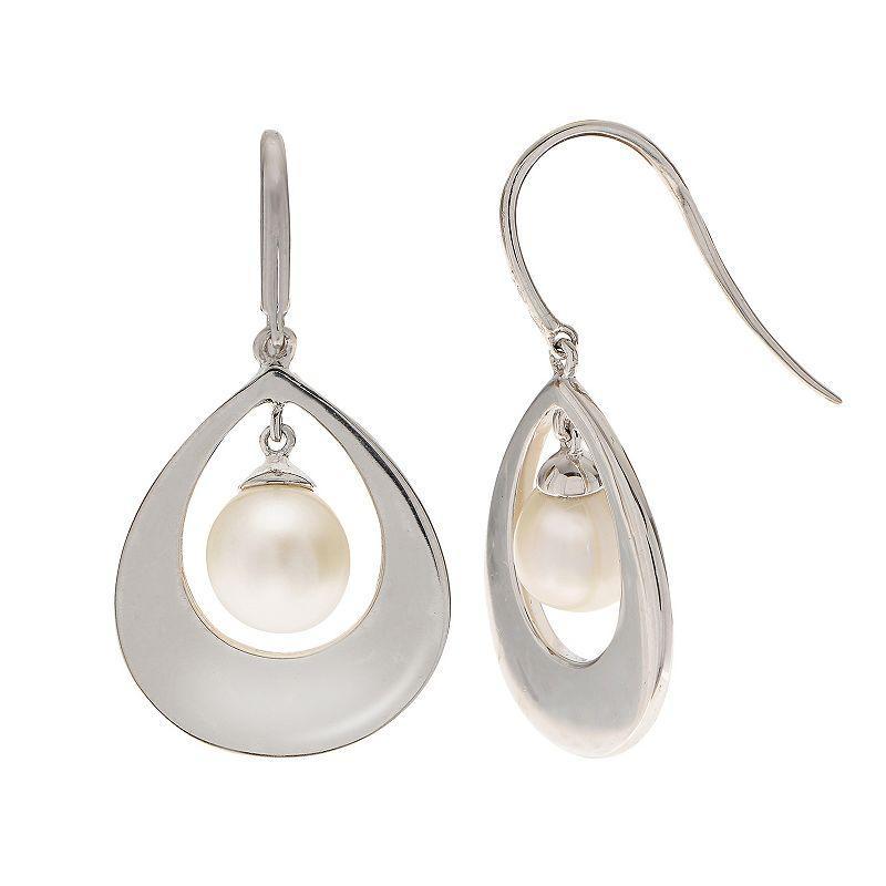 PearLustre by Imperial Sterling Silver Freshwater Cultured Pearl Teardrop Earrings, Womens, White Product Image