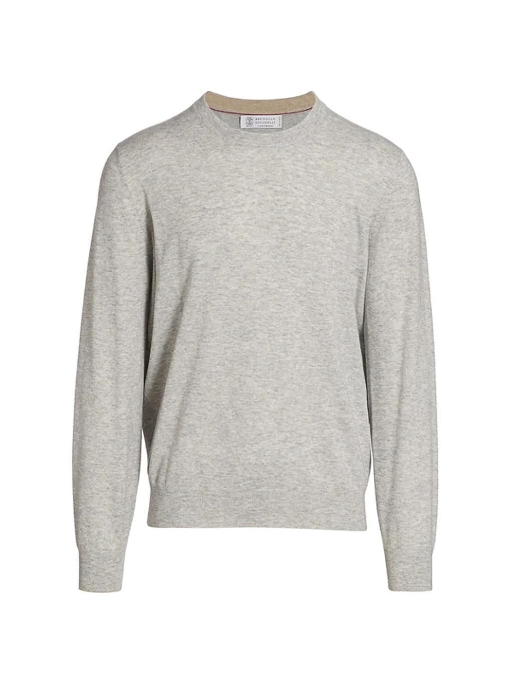 Cashmere Crewneck Sweater In Light Grey Product Image