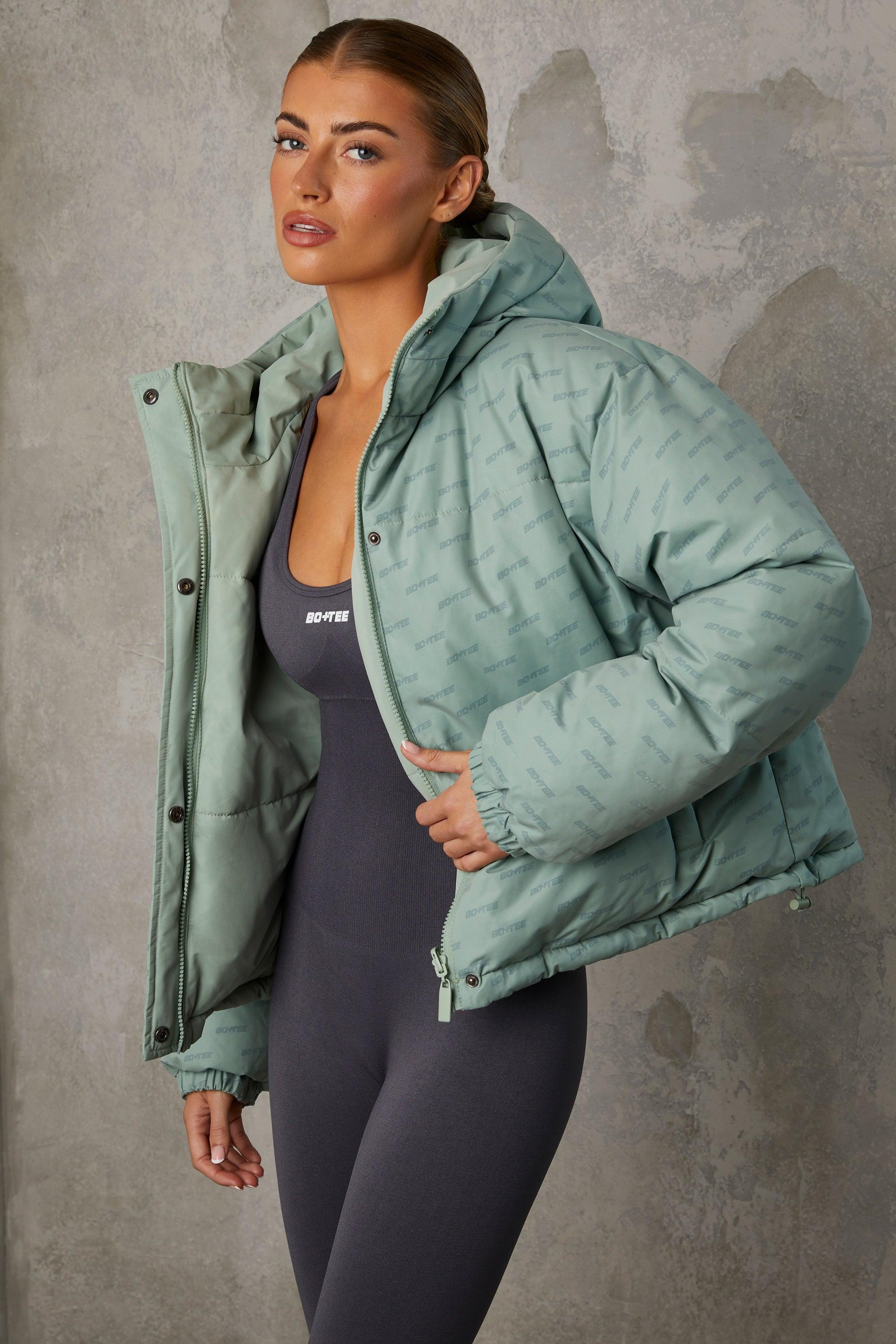 Reversible Hooded Puffer Jacket in Iceberg Green Product Image