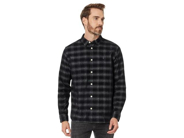 AllSaints Kink Long Sleeve Shirt Blue) Men's Sweatshirt Product Image