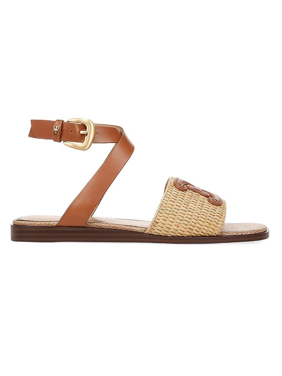 Sam Edelman Ilsie Ankle Strap Sandal Dark Natural/Rich Cognac Raffi 7.0 Product Image