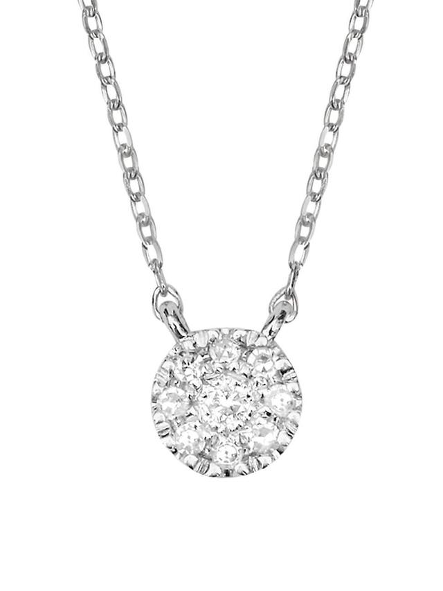 Womens Magic Touch 18K White Gold & Diamond Target Pendant Necklace Product Image