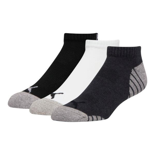 PUMA Men's Half-Terry Low Cut Socks (3 Pairs) in White Product Image