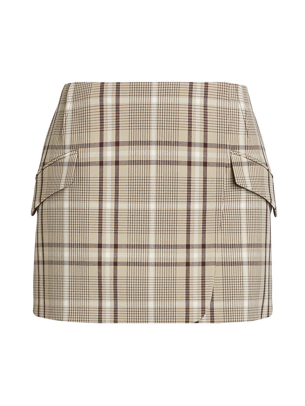 Womens Payton Plaid Wrap Miniskirt Product Image