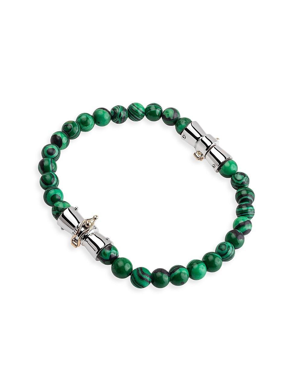 Mens Epico Malachite & Sterling Silver Bracelet Product Image