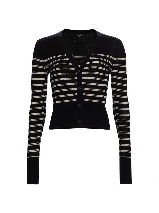 Womens Bree Striped Wool Cardigan Product Image