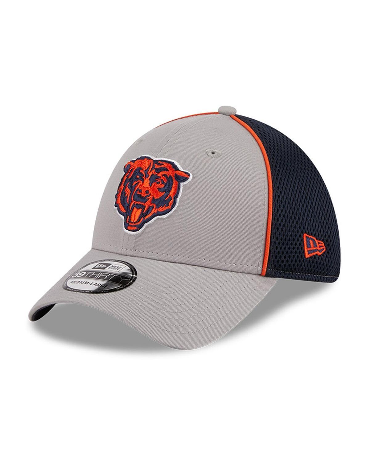 Mens New Era Gray Chicago Bears Pipe 39THIRTY Flex Hat Grey Product Image