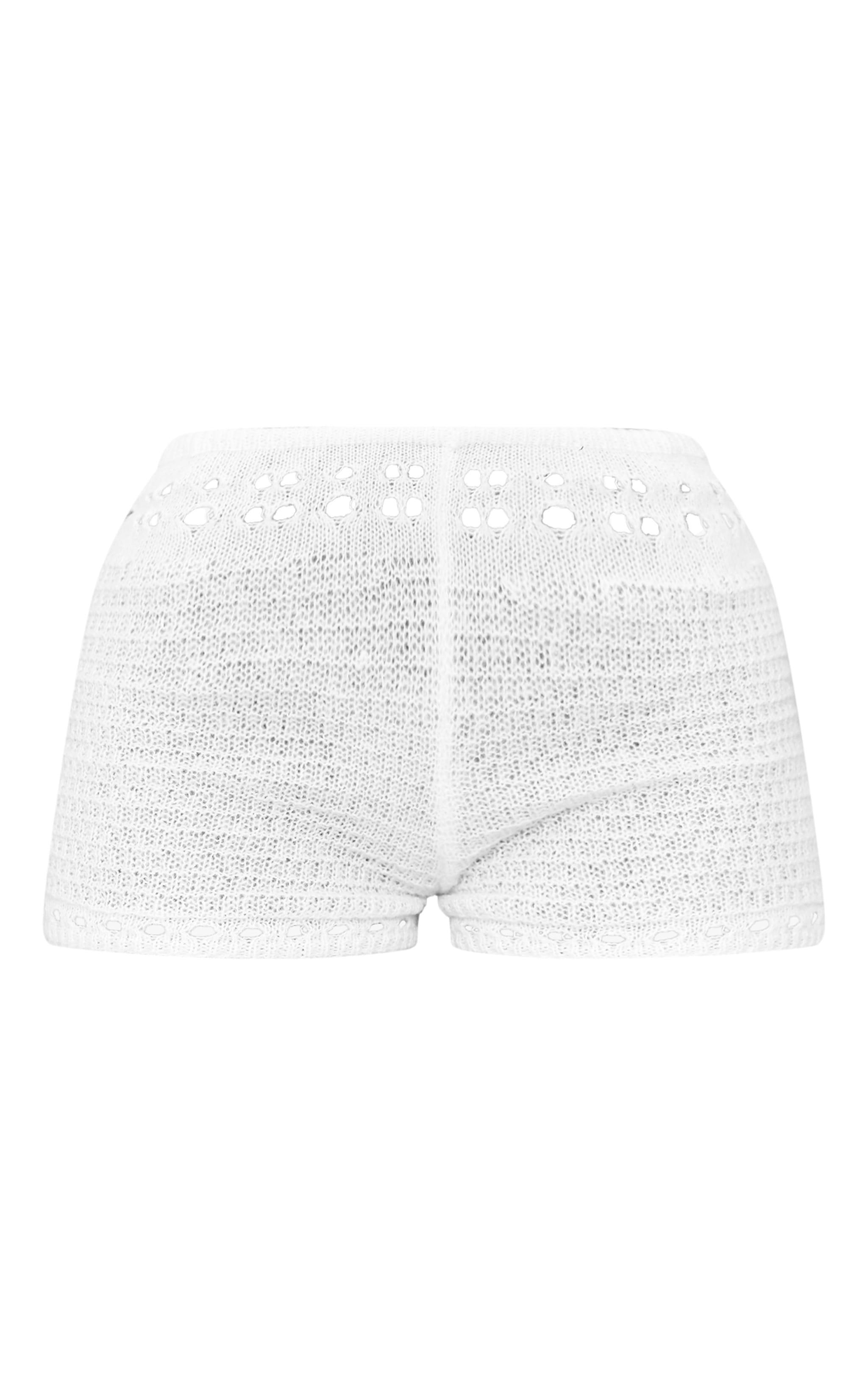 Petite White Knitted Hotpants Product Image