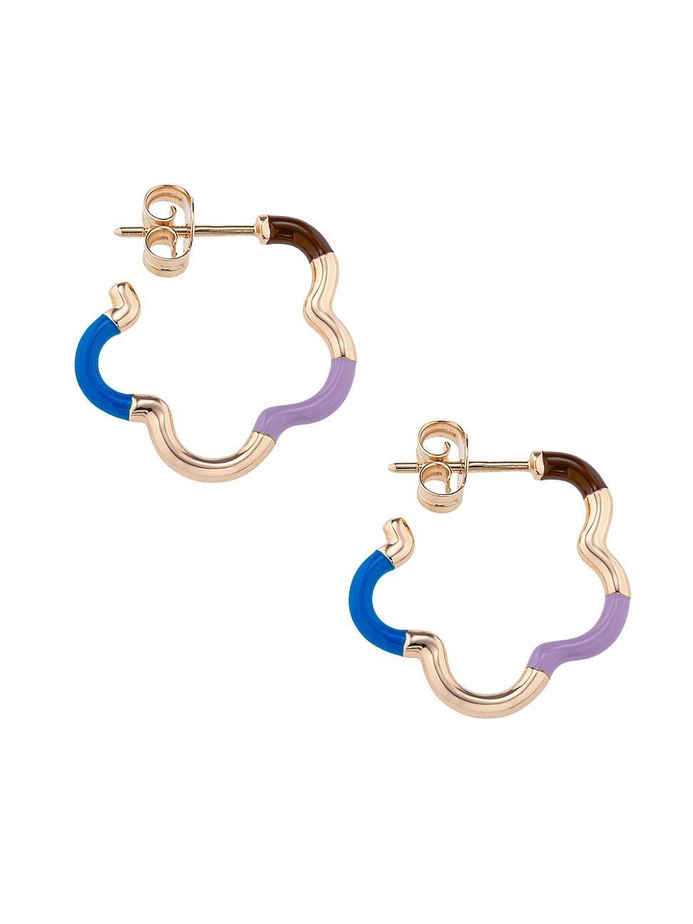 Womens B Color B Multi Mini Goldtone, Sterling Silver & Enamel Hoop Earrings Product Image