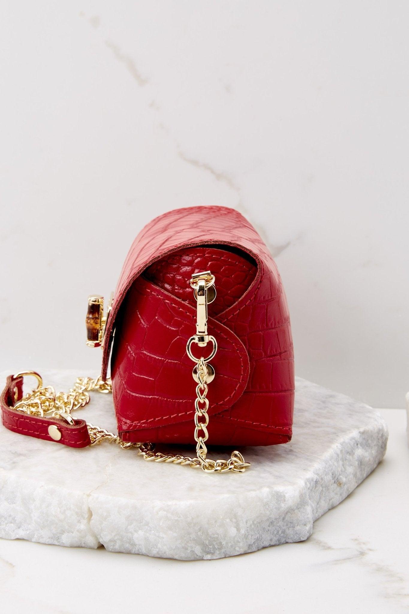 The Little Details Red Leather Crossbody Bag Product Image