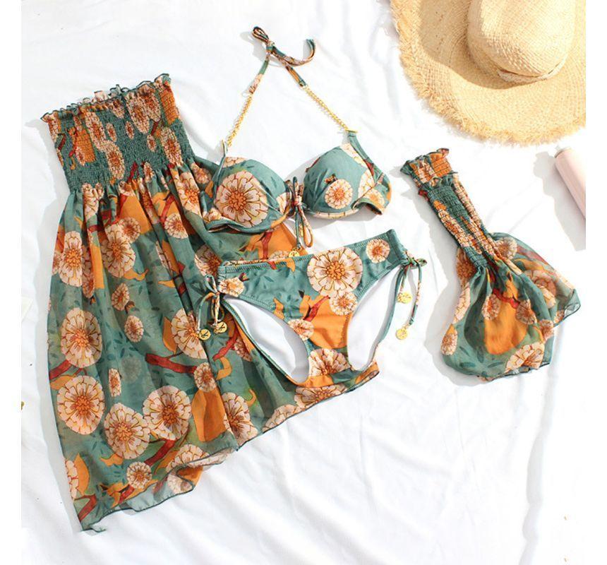 Couple Matching Print Swim Shorts / T-Shirt / Bikini Top / Bottom / Swim Dress / Oversleeves / Set Product Image