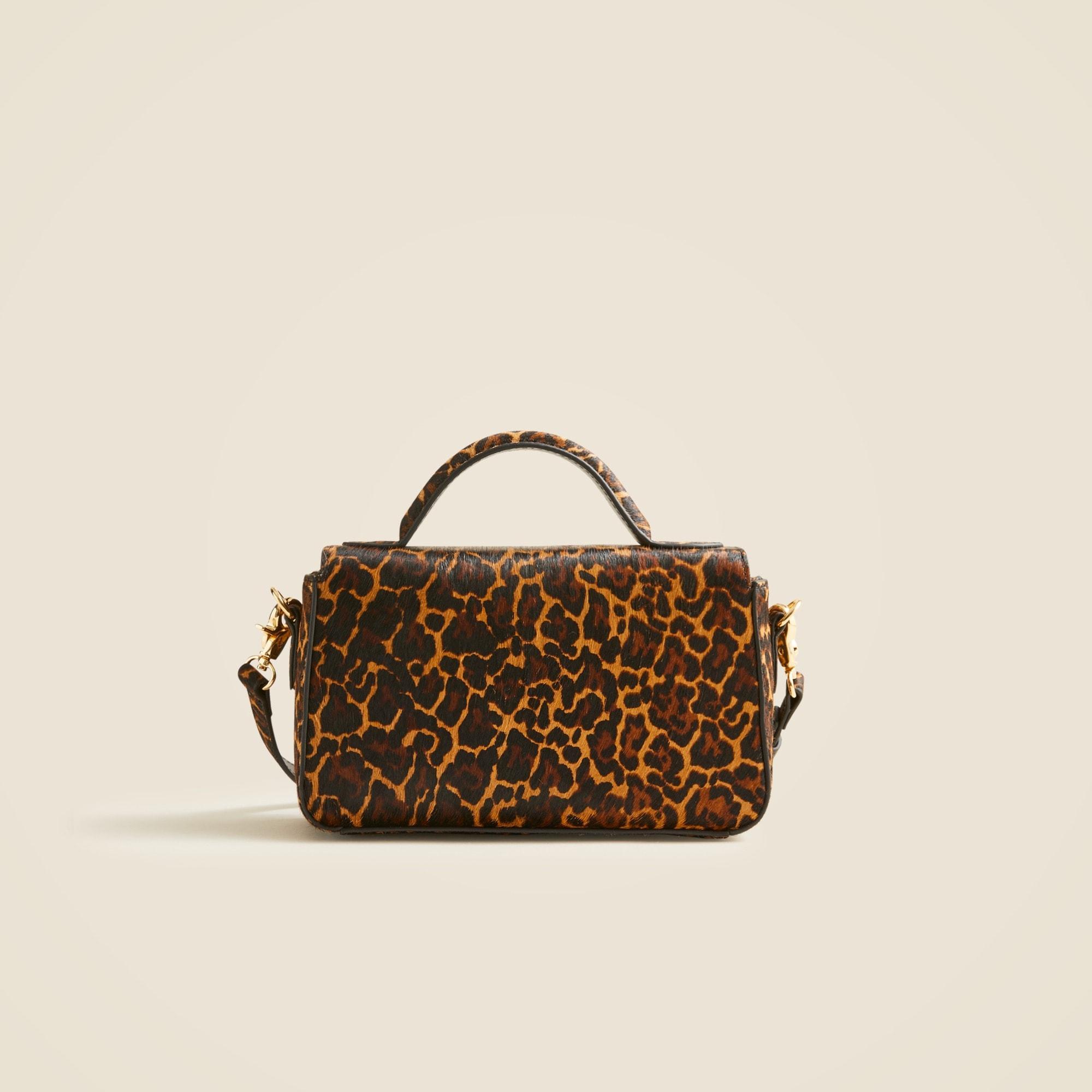 Small Edie top-handle bag in leopard-print calf hair Product Image