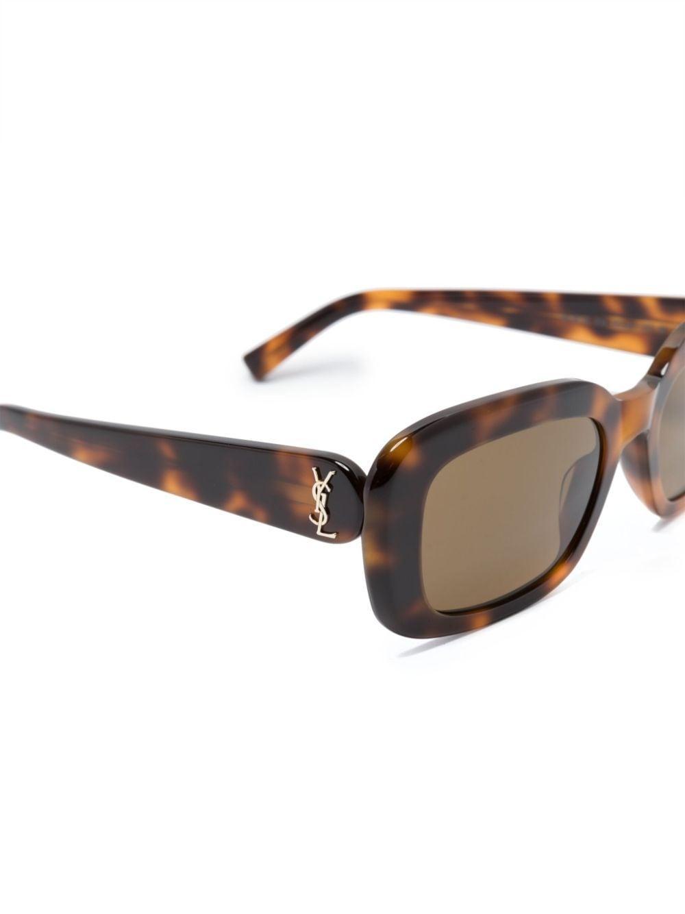 Tortoiseshell-effect Rectangle-frame Sunglasses In Brown Product Image