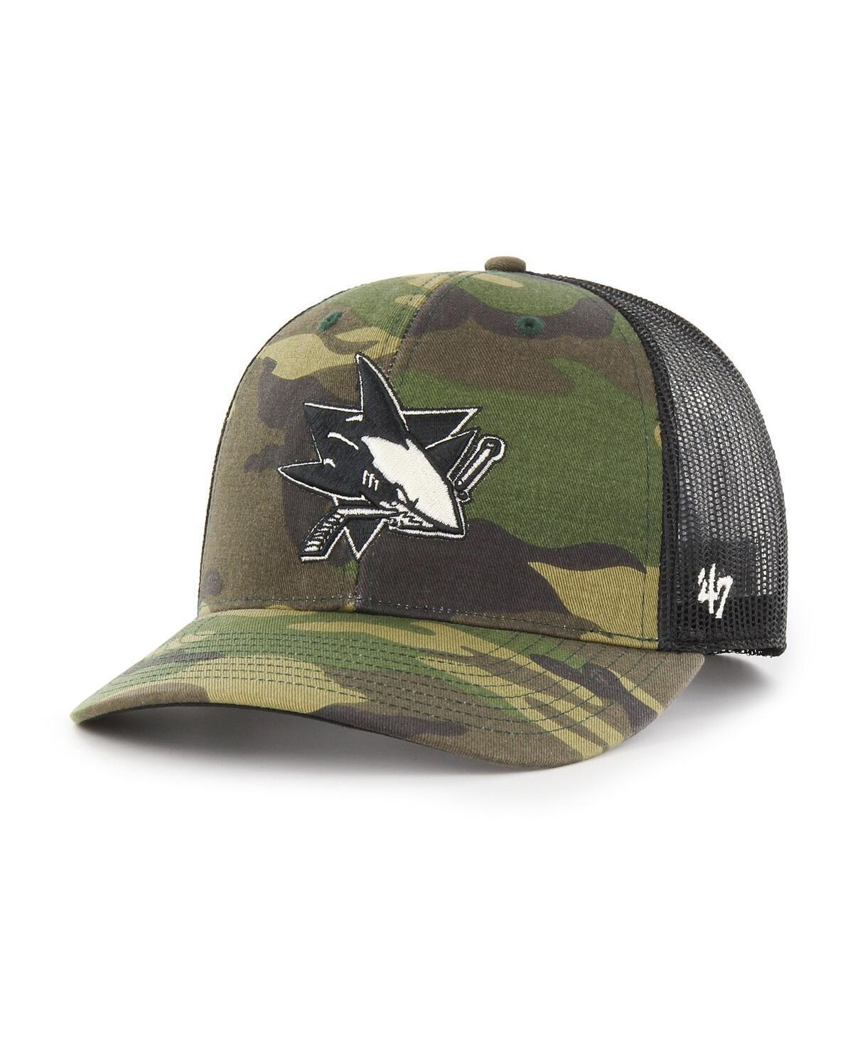 Mens 47 Camo/Black San Jose Sharks Trucker Snapback Hat Product Image