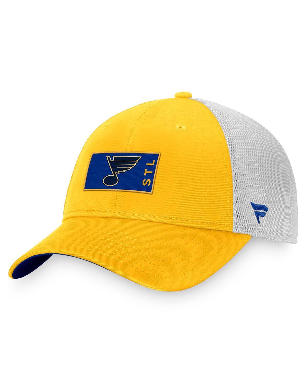 Mens Fanatics Gold St. Louis Blues Authentic Pro Rink Trucker Snapback Hat - Gold Product Image