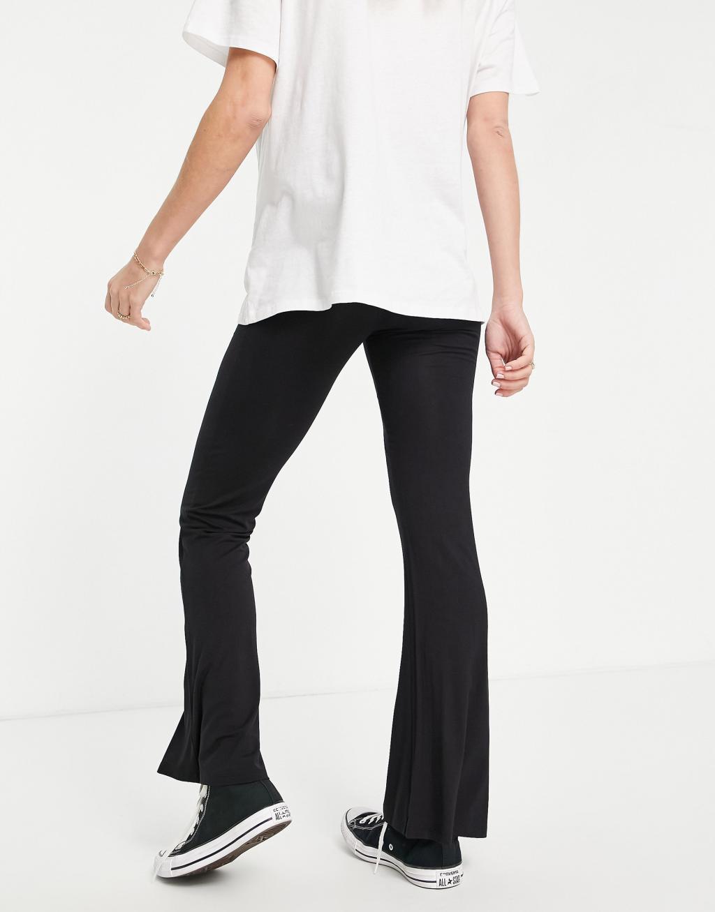 ASOS DESIGN Maternity over the bump kick flare pant in black Product Image