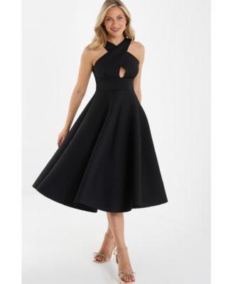 Quiz Womens Keyhole Skater Midi Dress Product Image