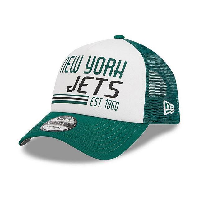 Mens New Era /Green New York Jets Stacked A-Frame Trucker 9FORTY Adjustable Hat Product Image