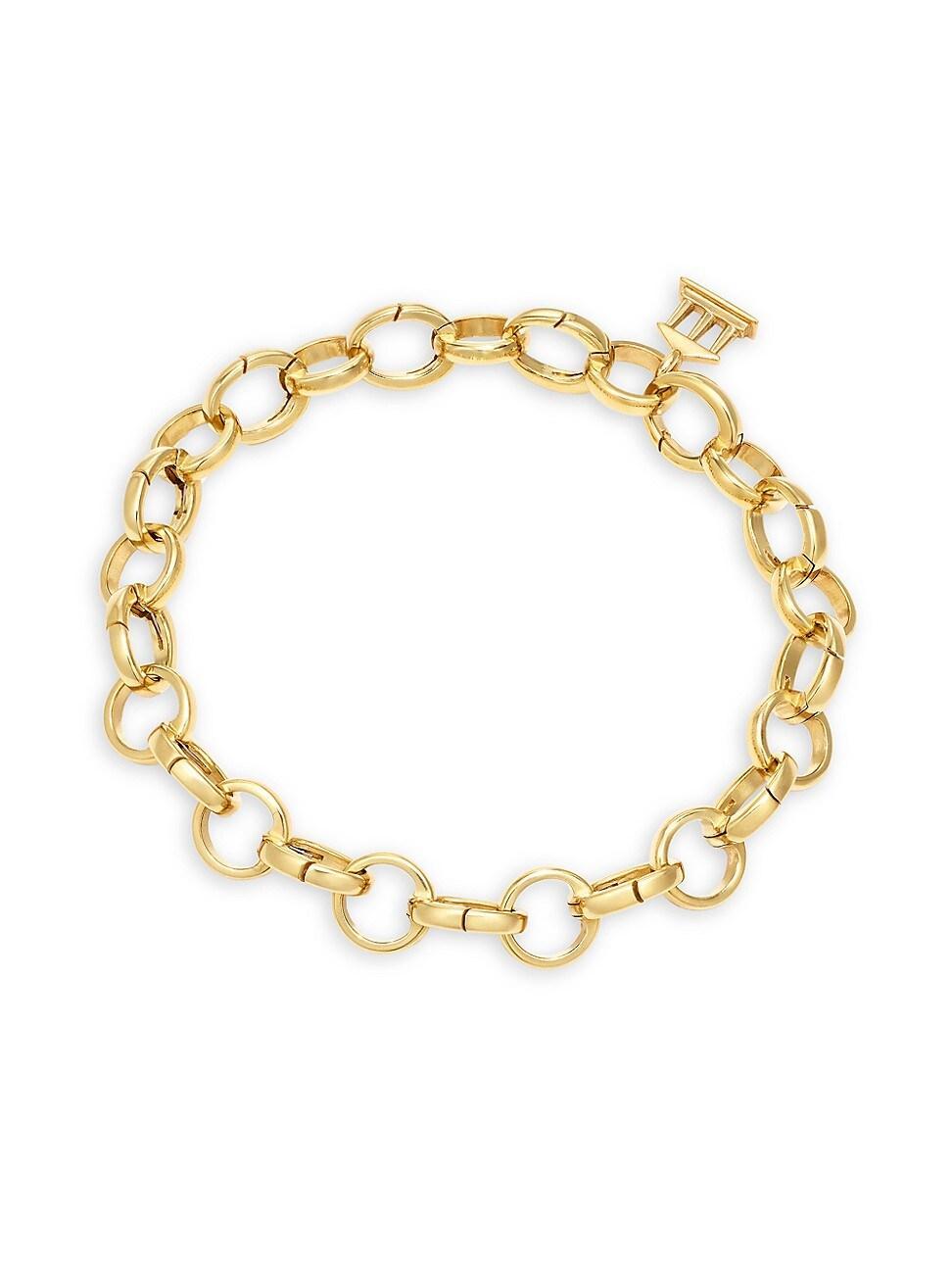 Womens Classic Temple Charm 18K Yellow Gold Bracelet Product Image