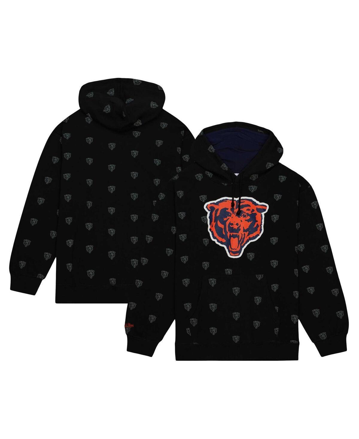 Mens Mitchell & Ness Black Chicago Bears Allover Print Fleece Pullover Hoodie Product Image