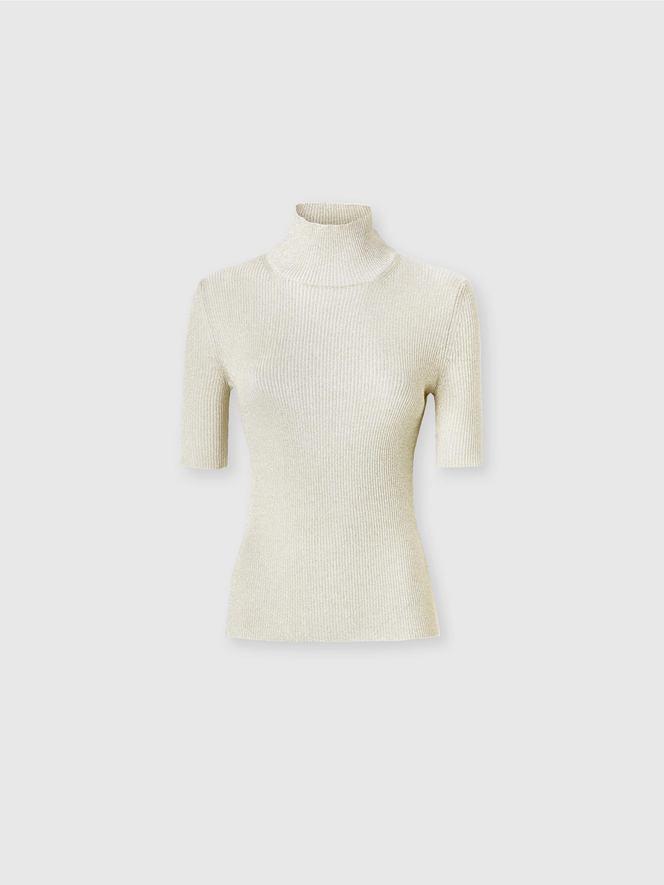 Short-sleeved turtleneck in glitter-effect viscose Product Image