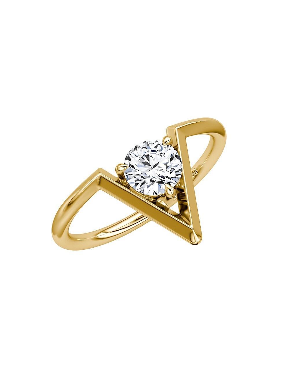 Womens VRAI V 14K Yellow Gold & 0.50 TCW Lab-Grown Diamond Ring Product Image