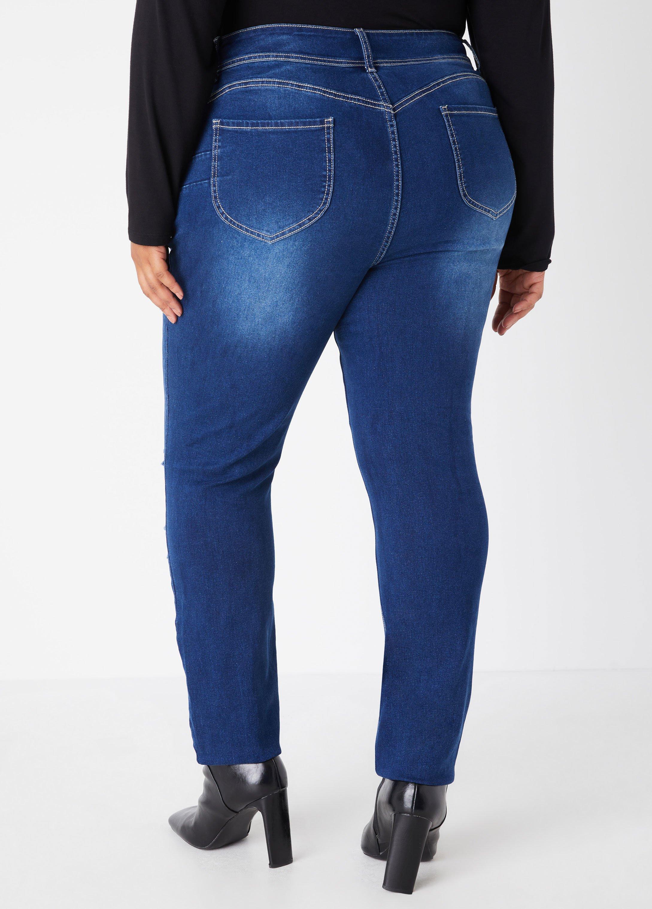 Distressed High Rise Skinny Jeans Product Image