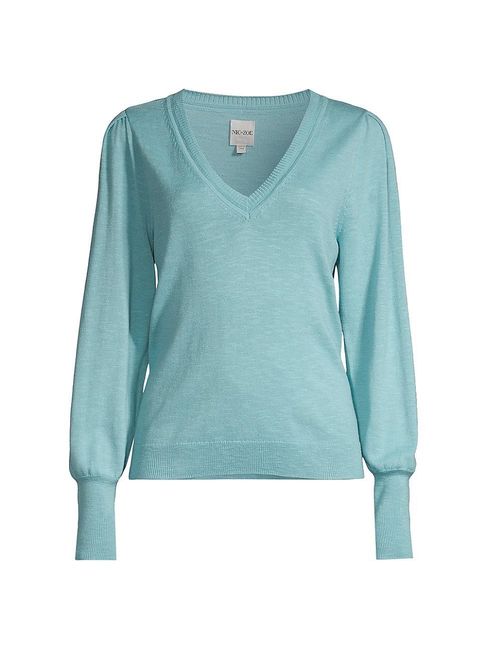 Womens Slub V-Neck Sweater Product Image