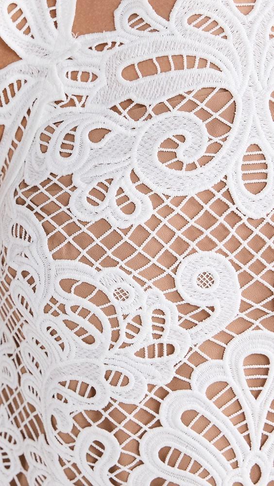 Self Portrait White Guipure Lace Mini Dress | Shopbop Product Image