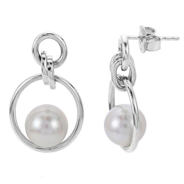 PearLustre by Imperial Sterling Silver Freshwater Cultured Pearl Door Knocker Earrings, Womens Product Image