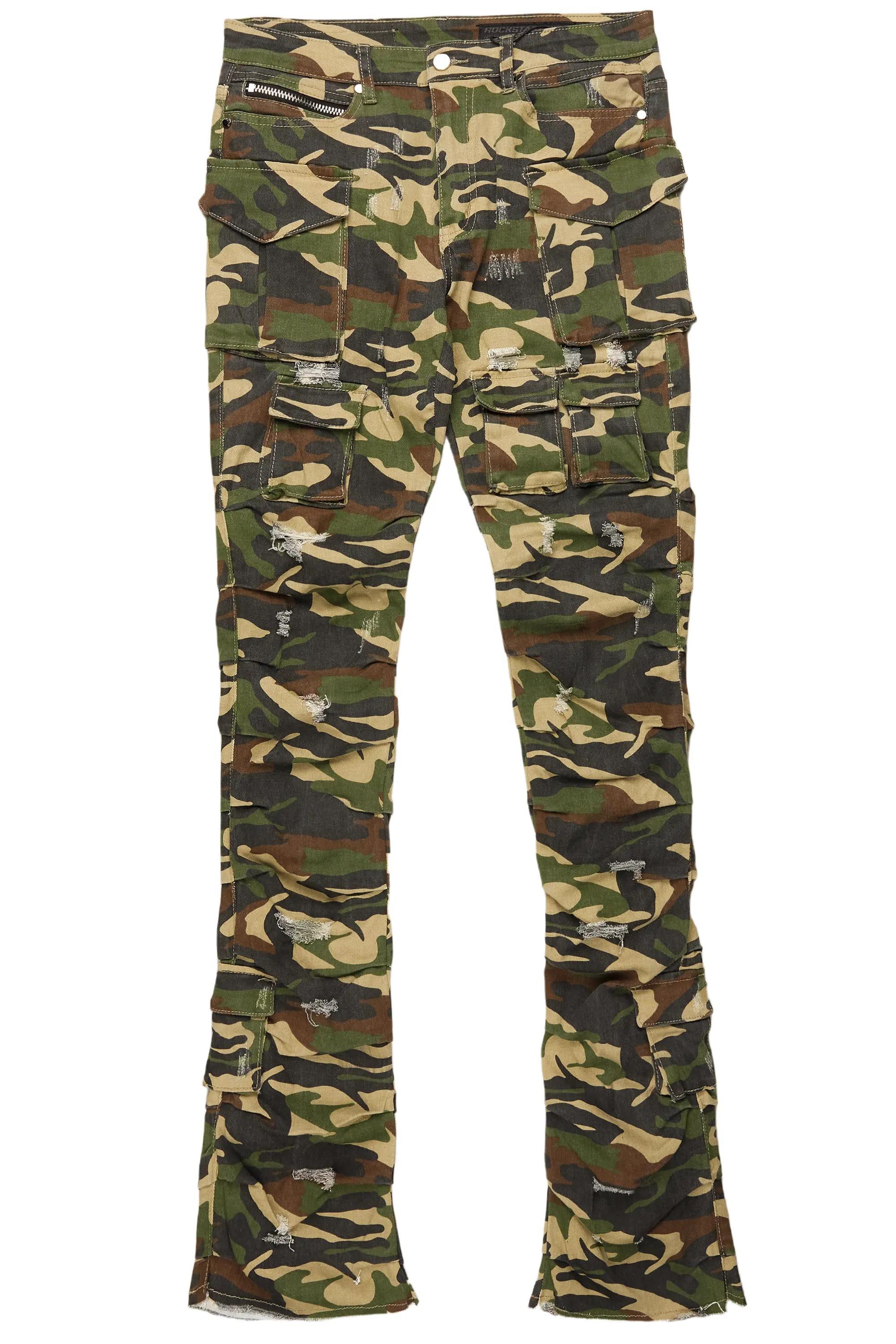 Gentry Camo Stacked Flare Jean Male Product Image