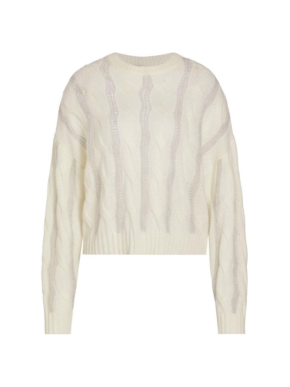 Womens Cable-Knit Wool-Blend Sweater product image