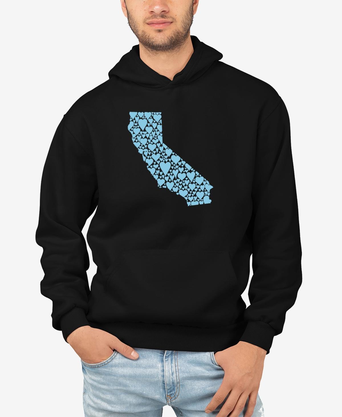 La Pop Art Mens California Hearts Word Art Hooded Sweatshirt Product Image