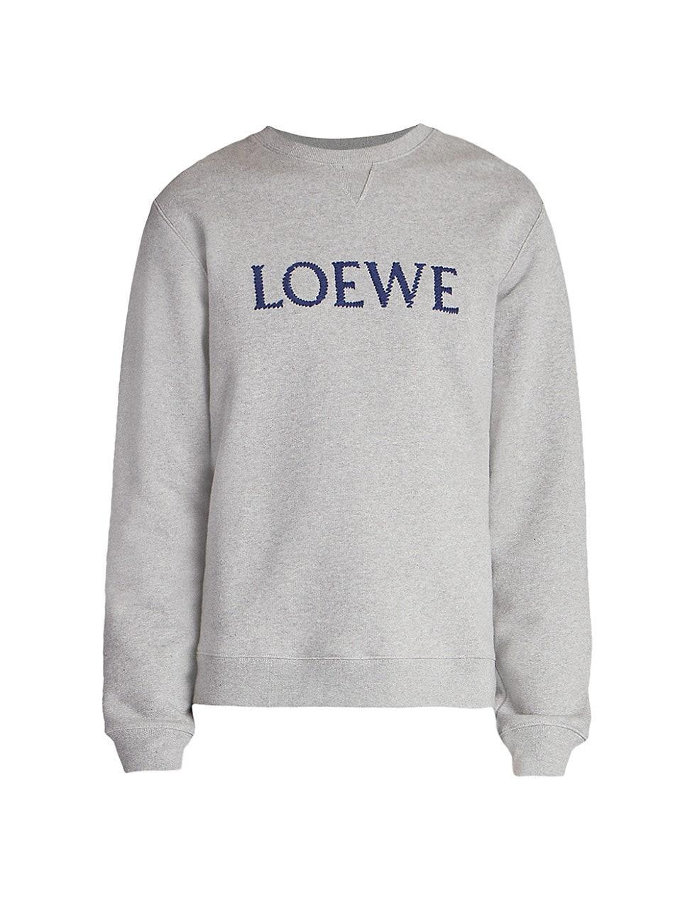 Mens Embroidered Cotton Crewneck Sweatshirt Product Image