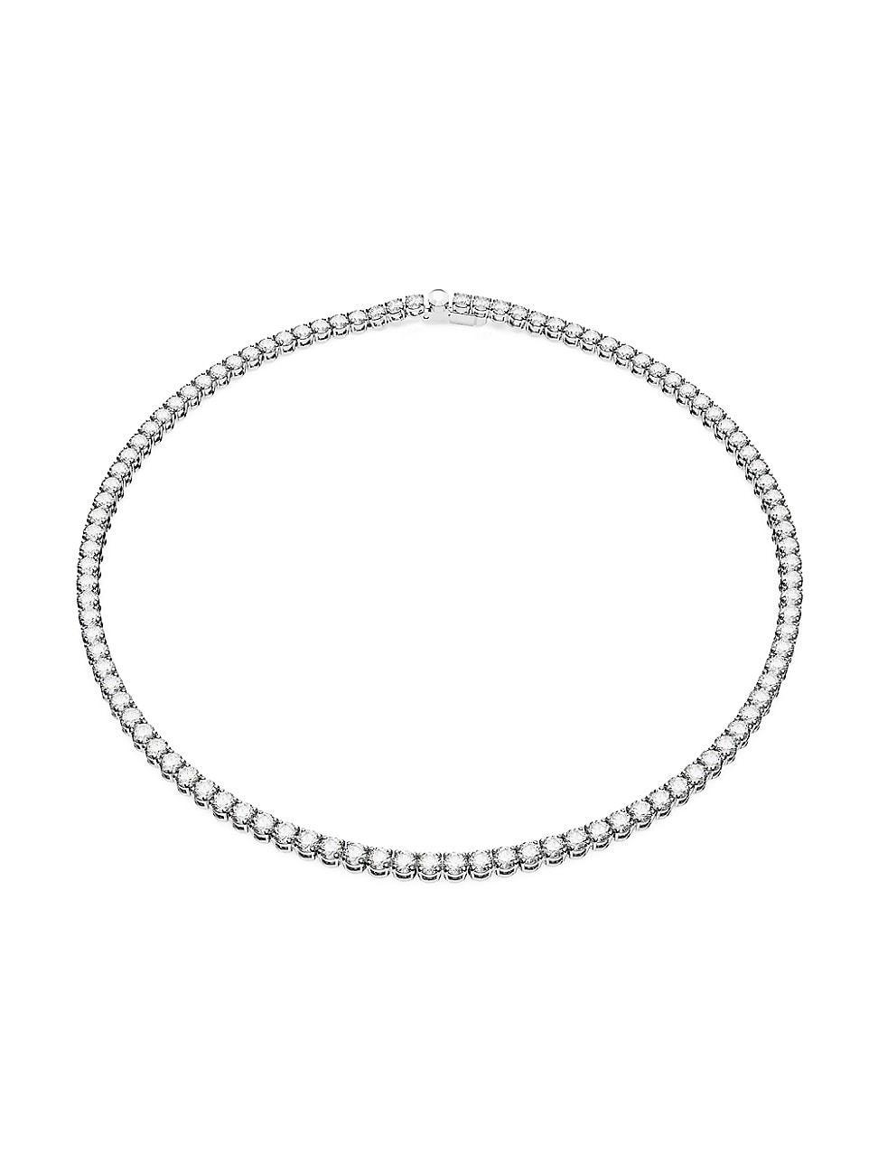 Womens Matrix Rhodium-Plated & Crystal Tennis Necklace Product Image