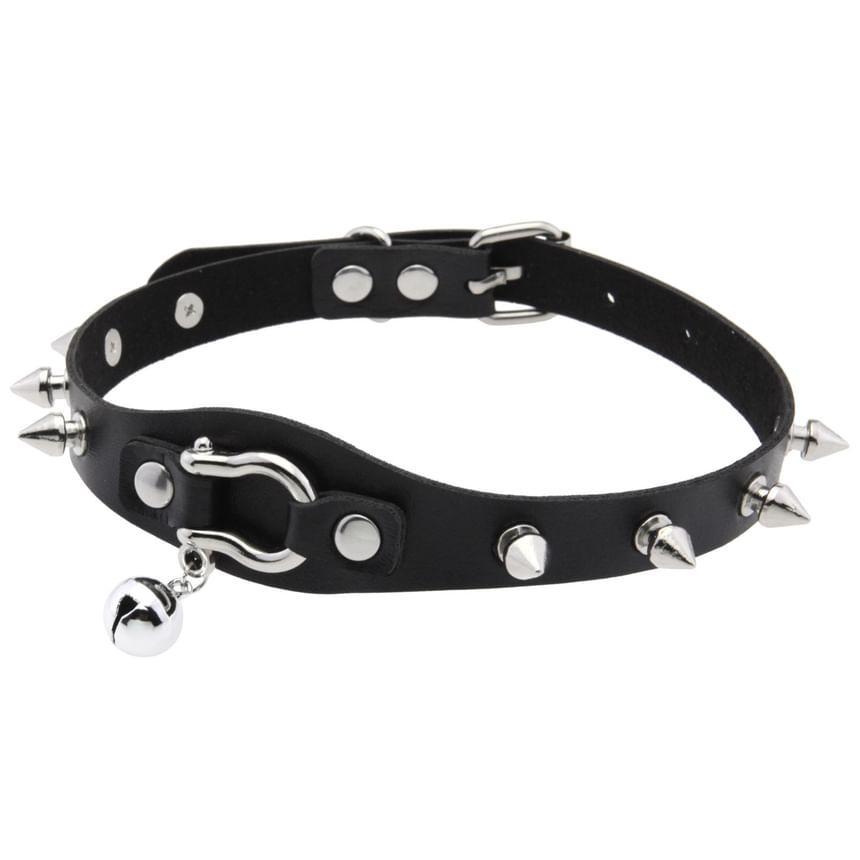 Studded Faux Leather Choker Product Image