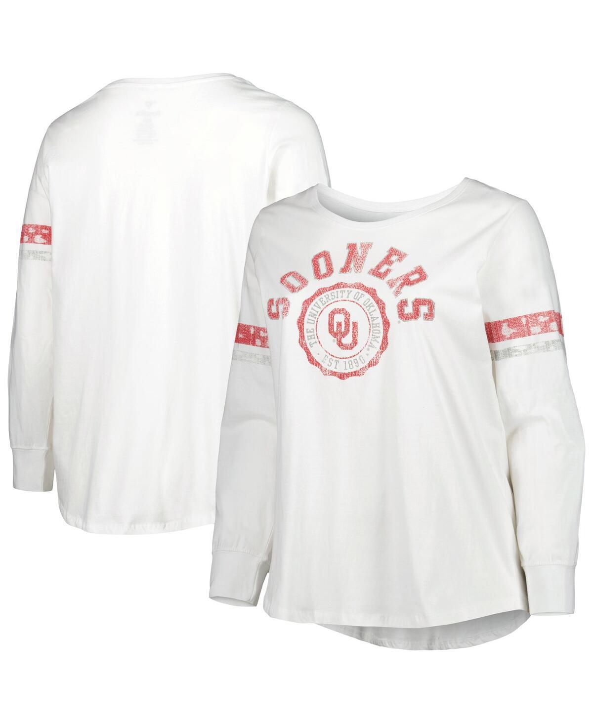 Womens Oklahoma Sooners Contrast Stripe Scoop Neck Long Sleeve T-Shirt Product Image