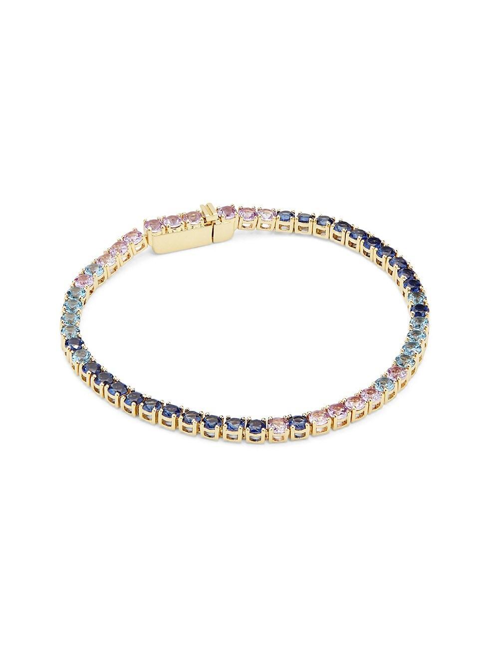 Womens 18K-Gold-Plated & Ombr Crystal Tennis Bracelet Product Image