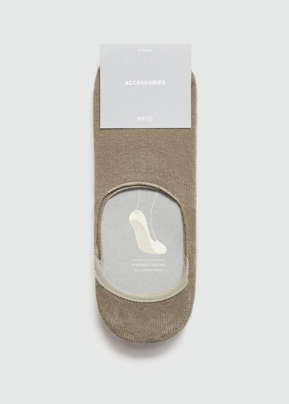 MANGO MAN - 3-pack of invisible socks khakiMen Product Image