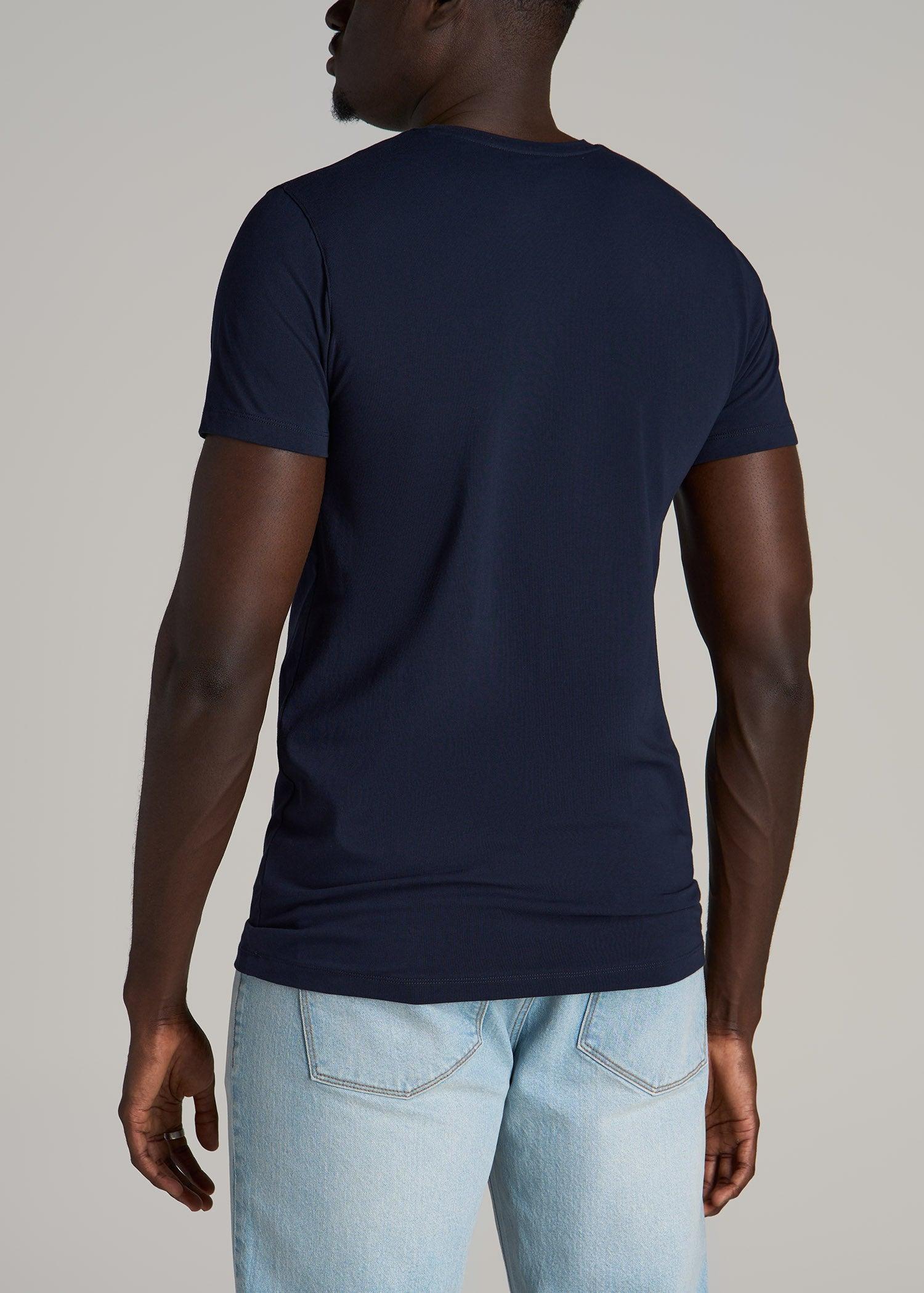 Stretch Cotton MODERN-FIT T-Shirt for Tall Men in True Navy Male Product Image