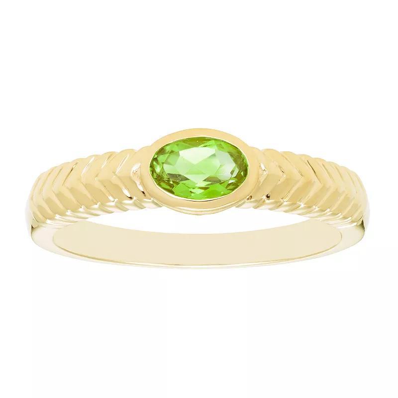 Boston Bay Diamonds 14k Gold Over Silver Gemstone Ring, Womens Gen Peridot Product Image