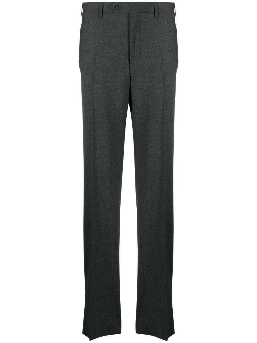 CANALI Straight-leg Wool Trousers In Navy Blue Product Image