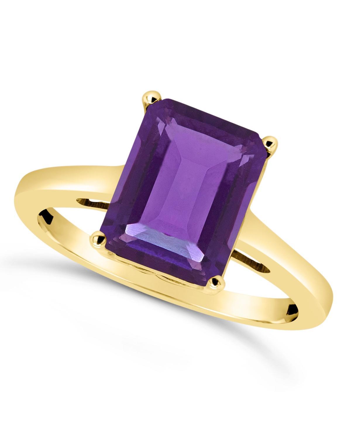 Alyson Layne 14k Gold Emerald Cut Amethyst Solitaire Ring, Womens Product Image