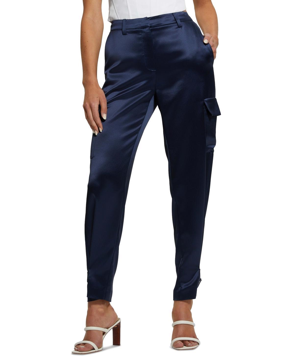 Guess Womens Marzia Buckle-Hem Cargo Jogger Pants Product Image