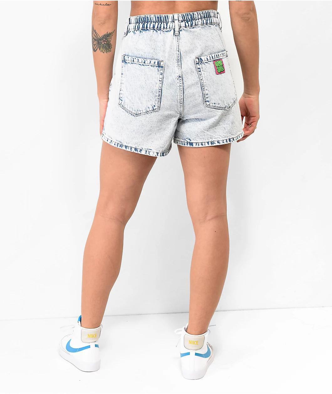 Empyre Tori Blue Pleated Denim Skate Shorts Product Image