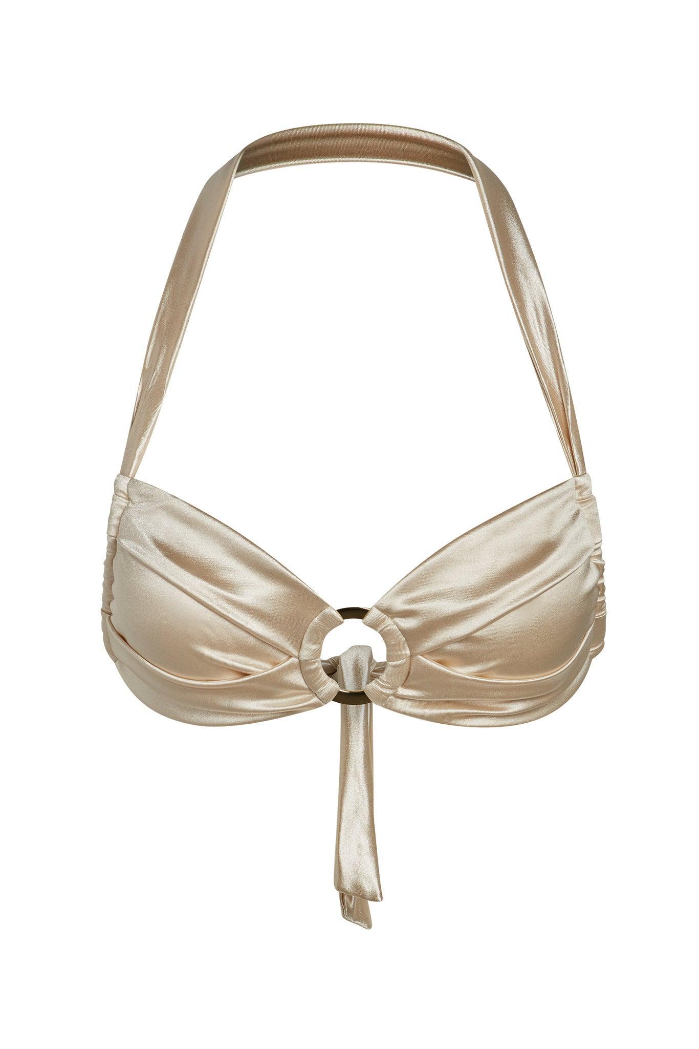 Bronte Top - Champagne Shiny Jersey Product Image