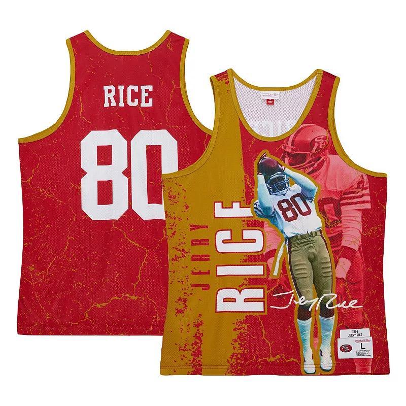 Mens Mitchell & Ness Jerry Rice Scarlet San Francisco 49ers 1994 Player Burst Tank Top - Scarlet Product Image