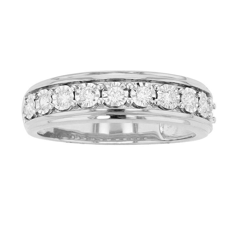 Diamond Brilliance 1/4 Carat T.W. Lab-Created Diamond Fashion Band, Womens Silver Tone Product Image