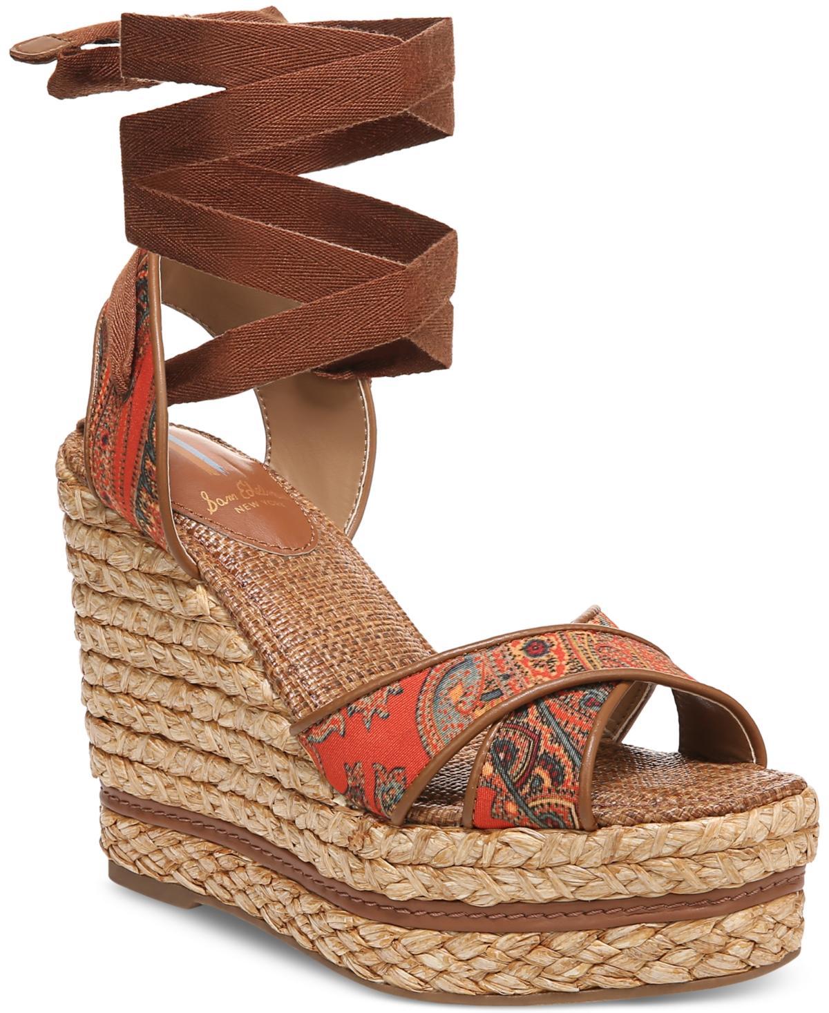 Sam Edelman Vaughn Ankle Wrap Espadrille Platform Wedge Sandal Product Image