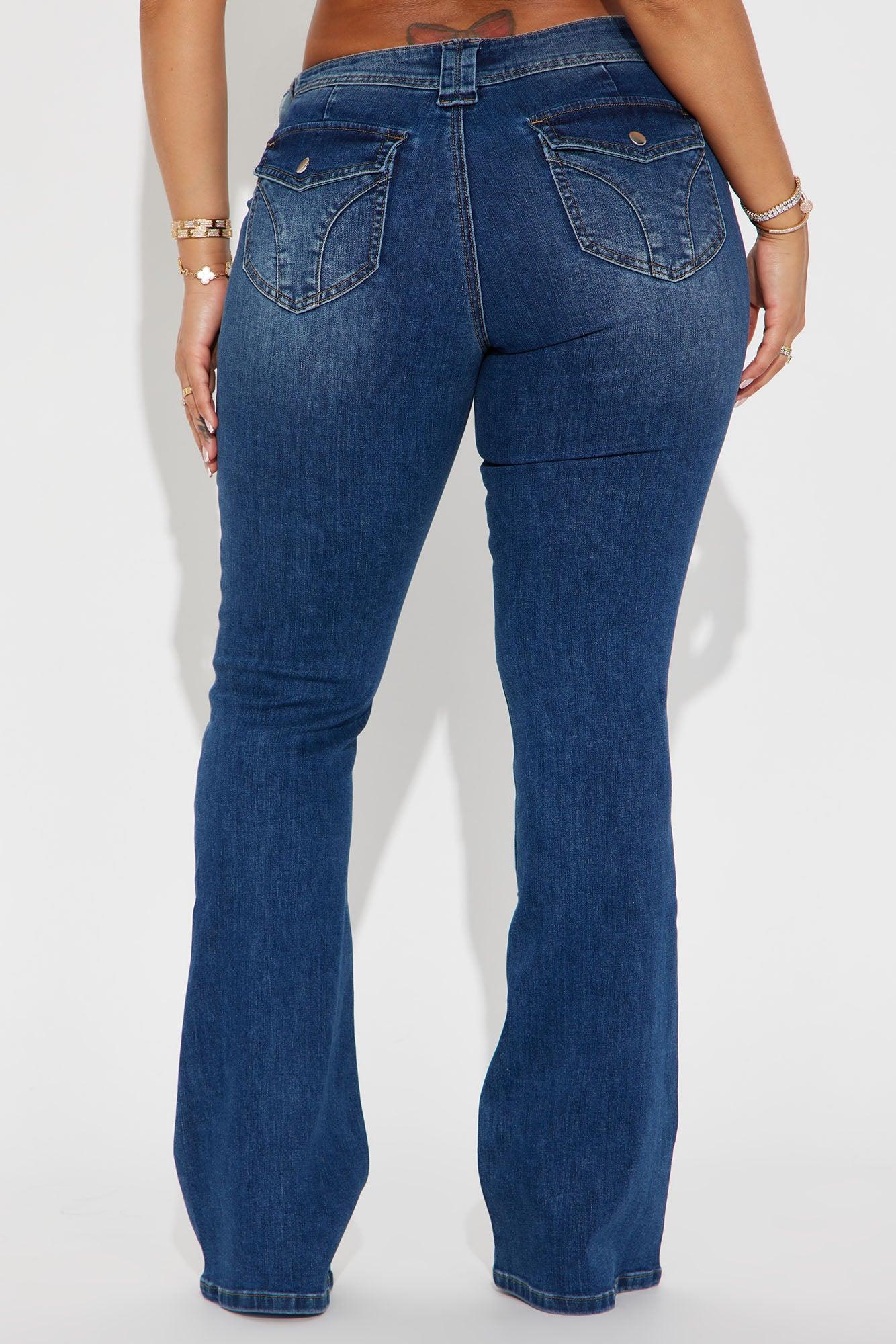 Make An Impression Stretch Flare Jeans - Dark Wash Product Image